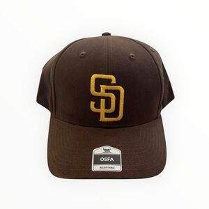 NWT San Diego Padres Unisex OSFM Hook and Loop Adjustable Hat Brown Gold MLB